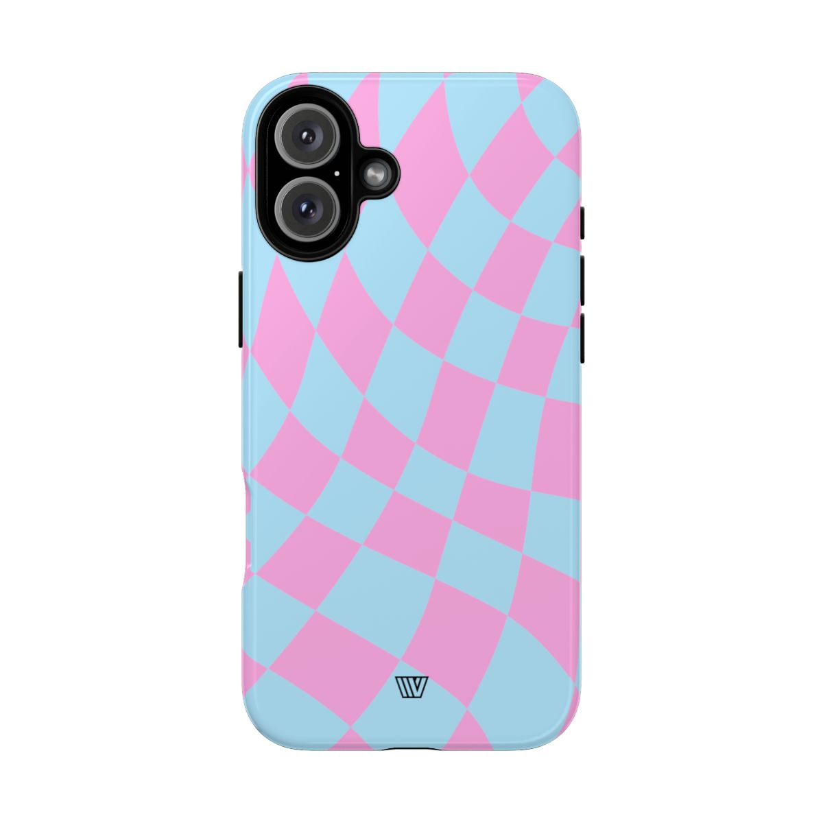 Blue Pink Curvy Checkerboard Tough Phone Case Trovvve