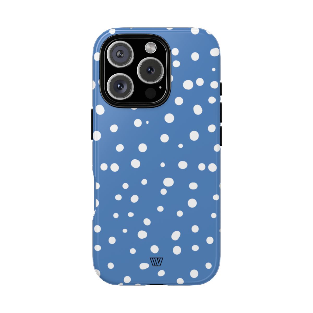 Dusty Blue Dots Tough Phone Case Dual-Layer Protection