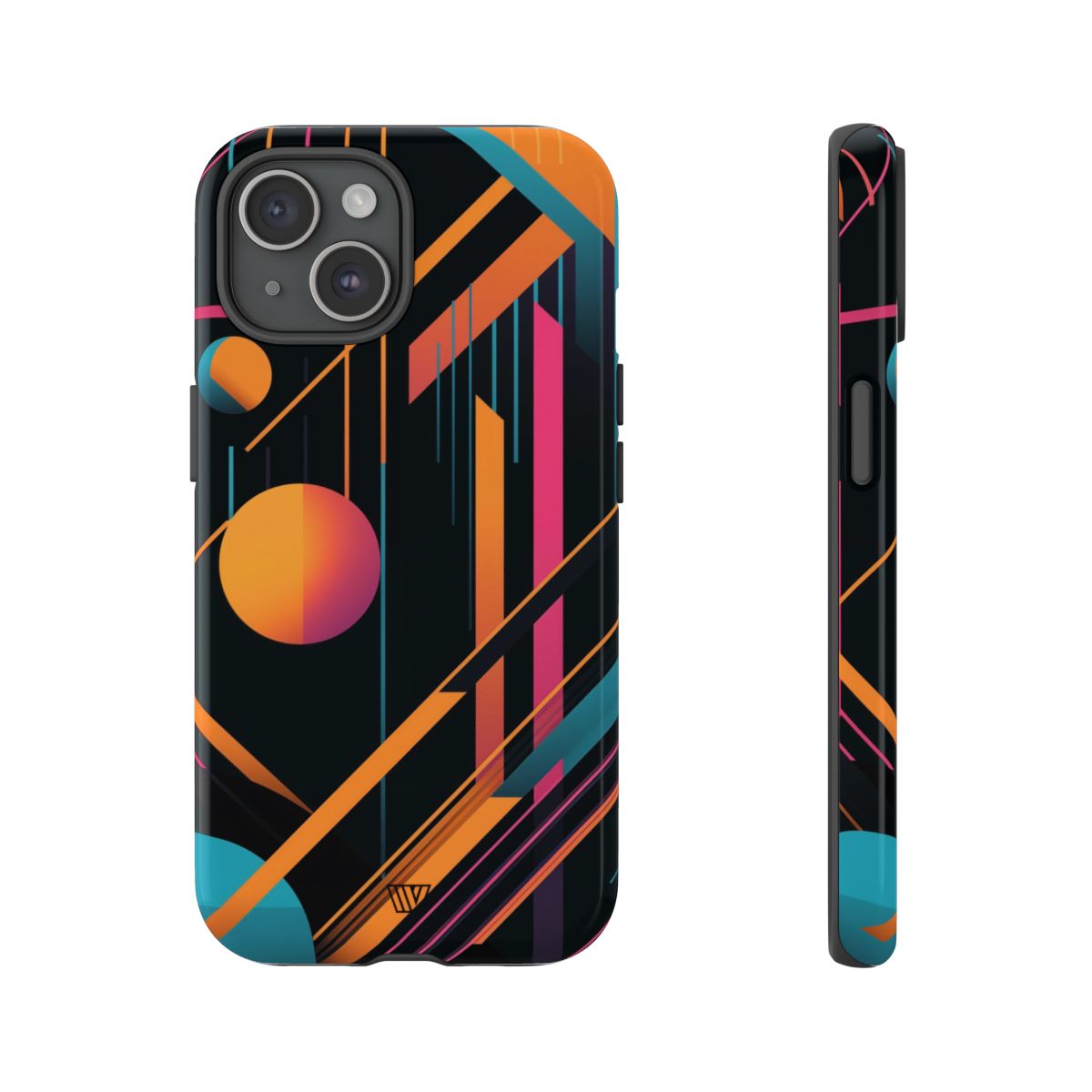 Tough Phone Case Dual-Layer Impact Resistant BOLD RETRO LINES
