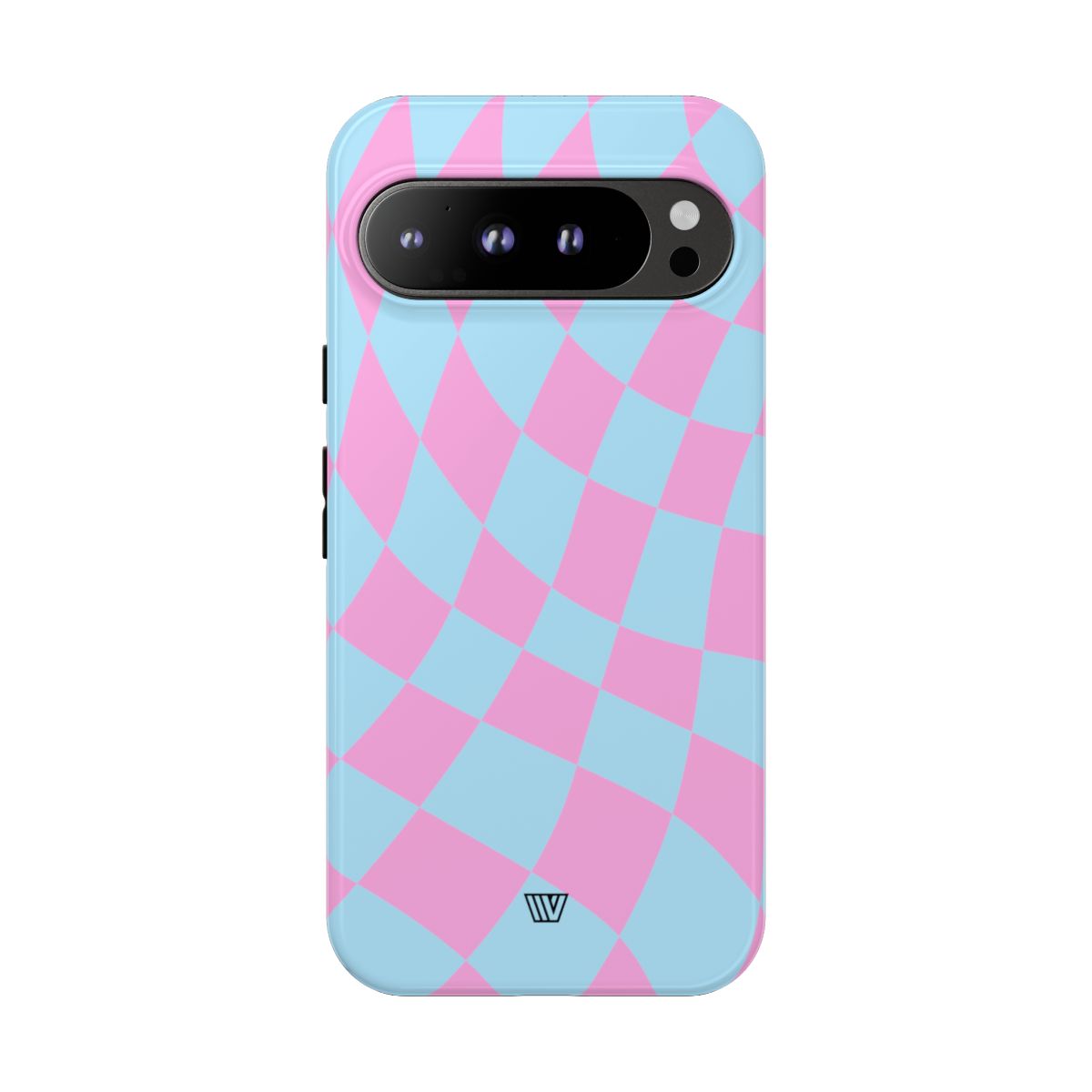 Blue Pink Curvy Checkerboard Tough Phone Case Trovvve