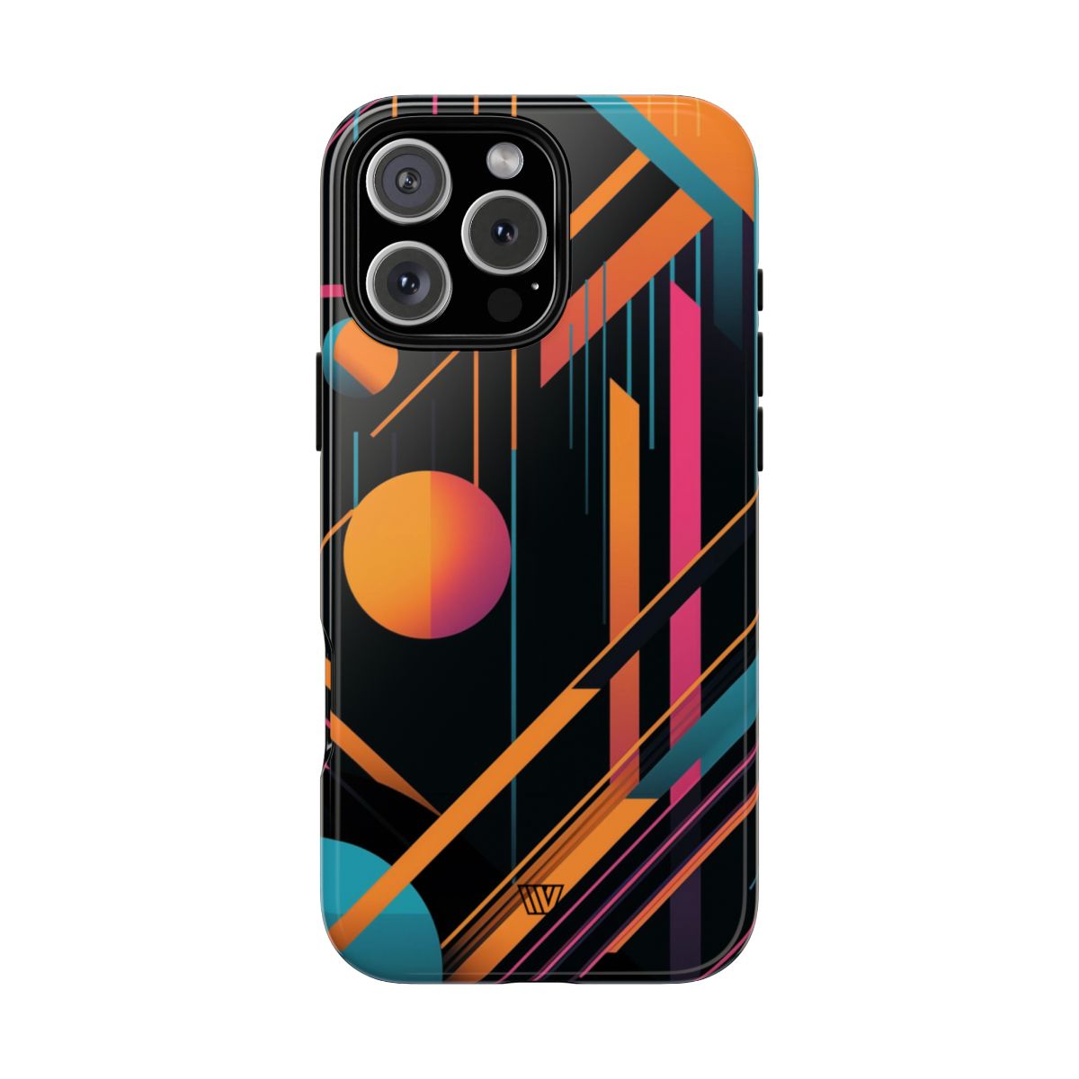 Tough Phone Case Dual-Layer Impact Resistant BOLD RETRO LINES