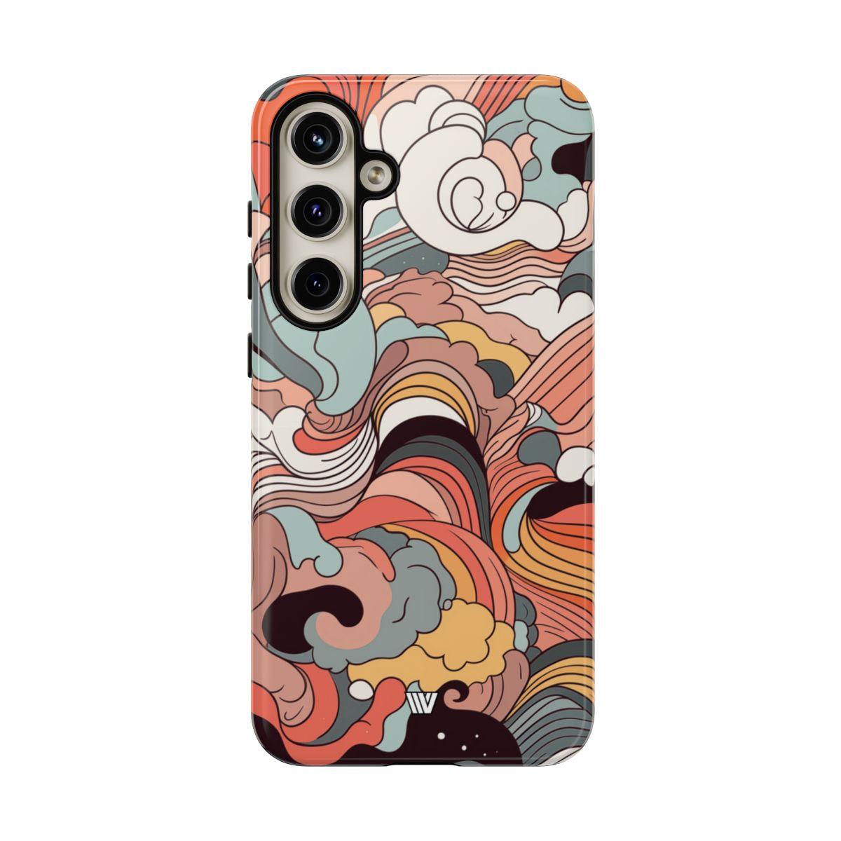 Abstract Doodle Clouds Tough Phone Case