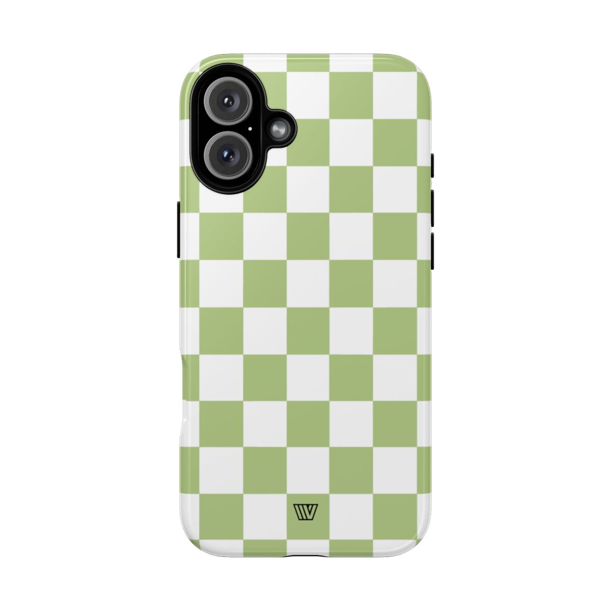 Pale Olive White Checkerboard Tough Phone Case