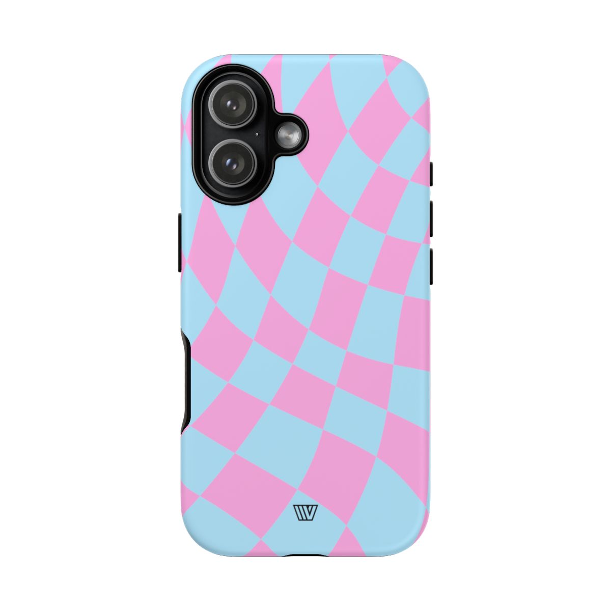 Blue Pink Curvy Checkerboard Tough Phone Case Trovvve