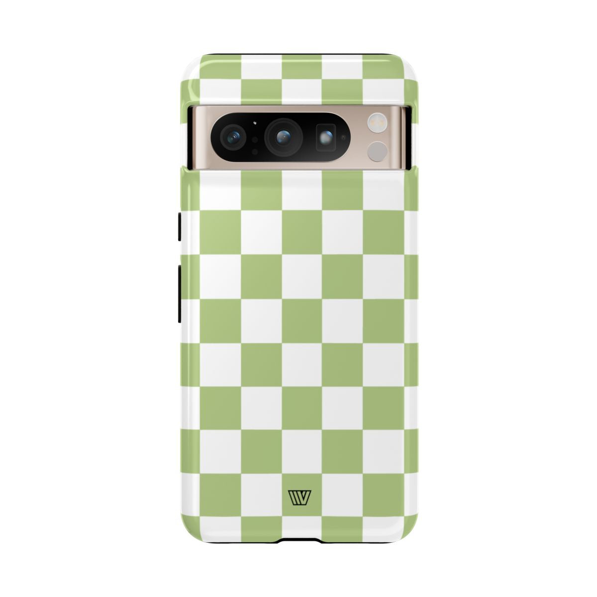 Pale Olive White Checkerboard Tough Phone Case