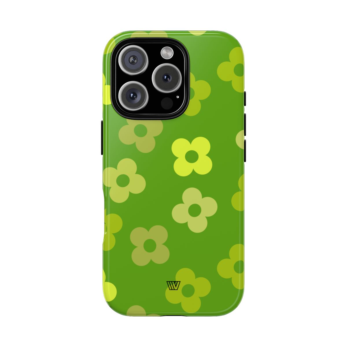 Green Retro Flowers Tough Phone Case
