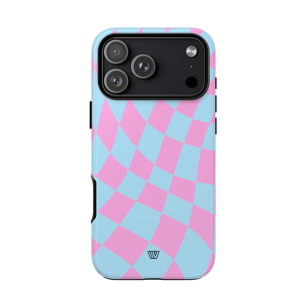 Blue Pink Curvy Checkerboard Tough Phone Case Trovvve