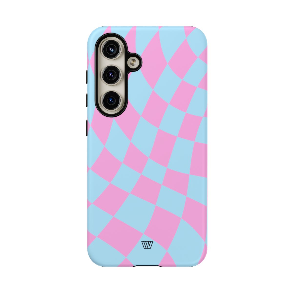 Blue Pink Curvy Checkerboard Tough Phone Case Trovvve