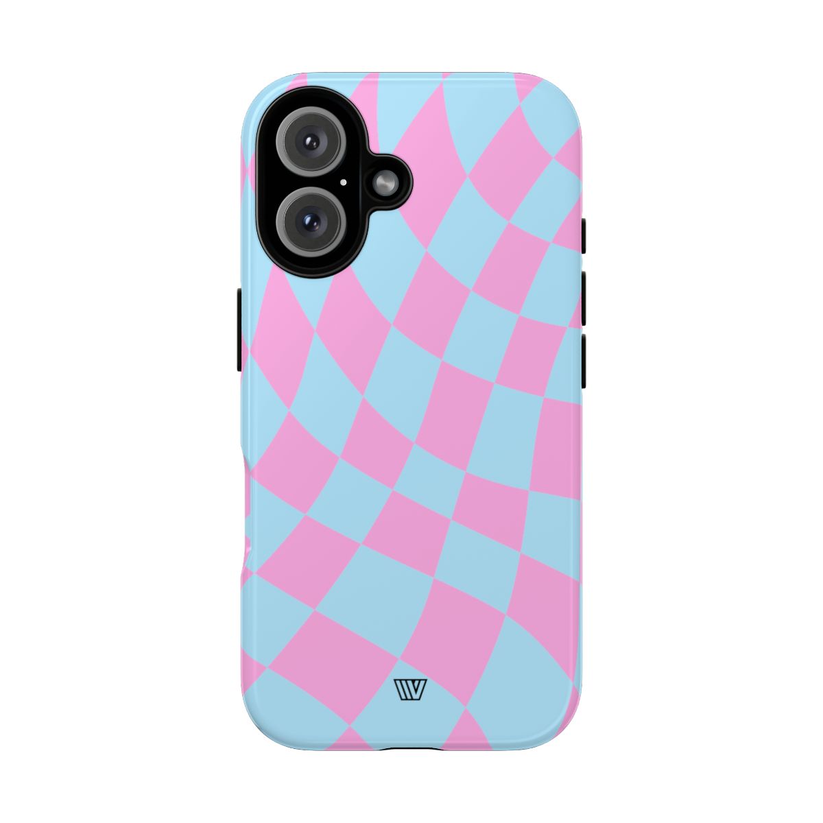 Blue Pink Curvy Checkerboard Tough Phone Case Trovvve