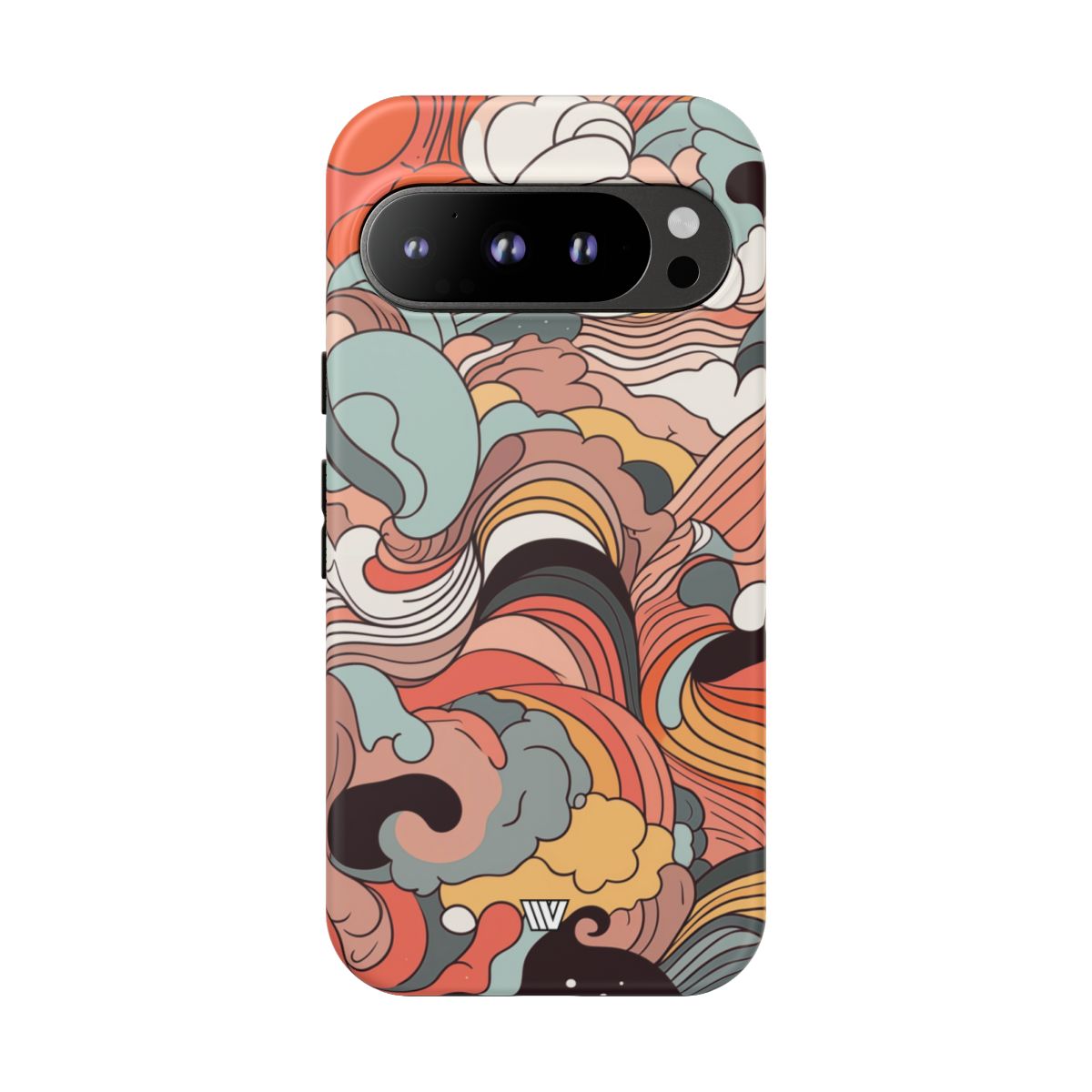 Abstract Doodle Clouds Tough Phone Case