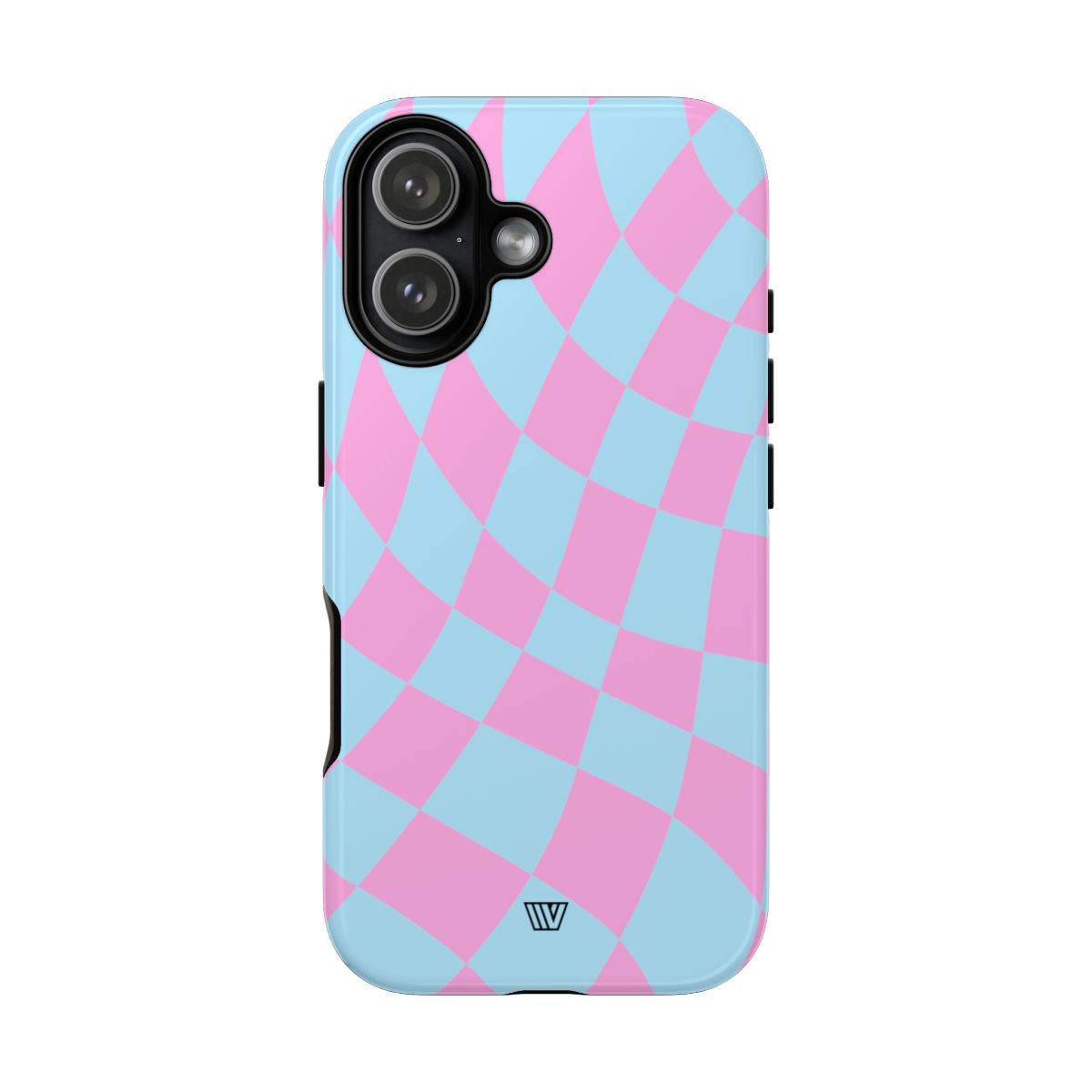 Blue Pink Curvy Checkerboard Tough Phone Case Trovvve