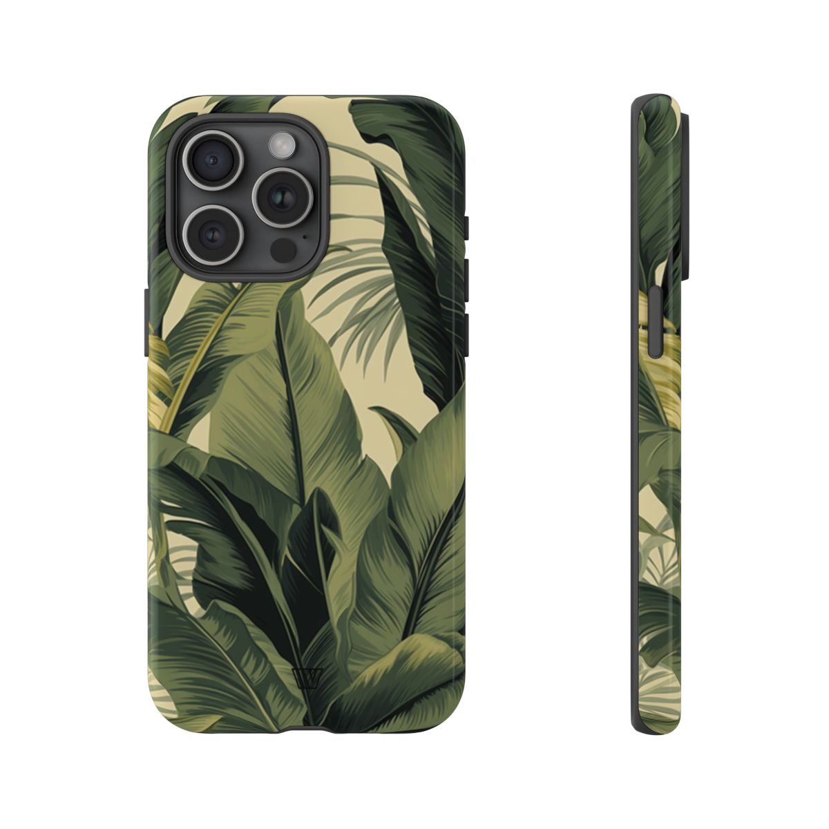 Tropical Leaves Tough Phone Case Dual-Layer Protection