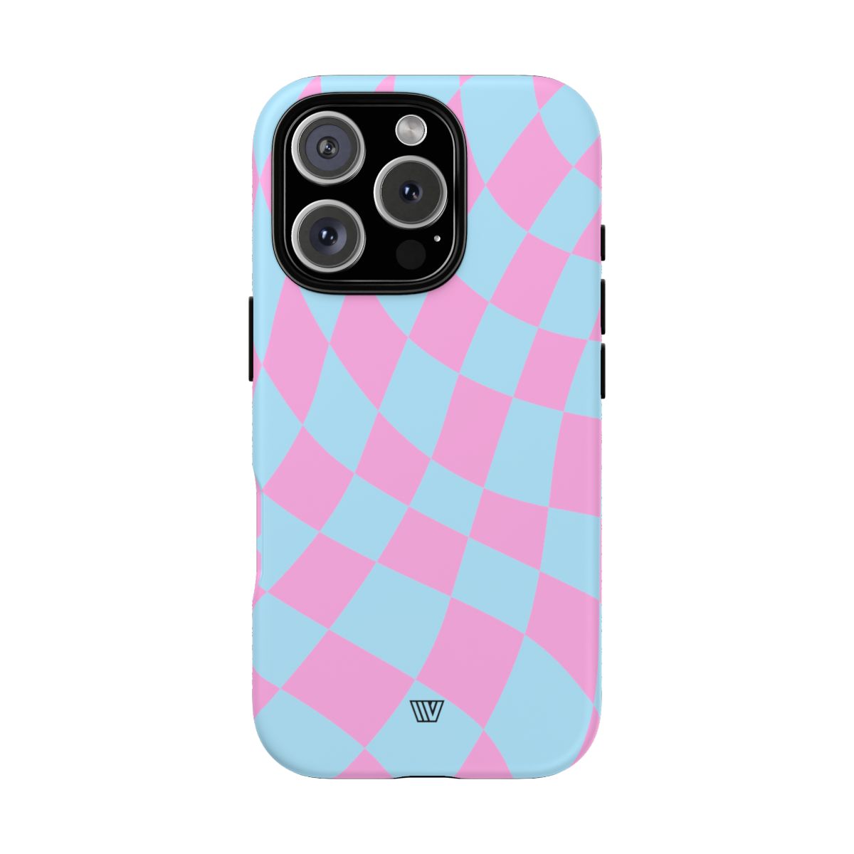 Blue Pink Curvy Checkerboard Tough Phone Case Trovvve