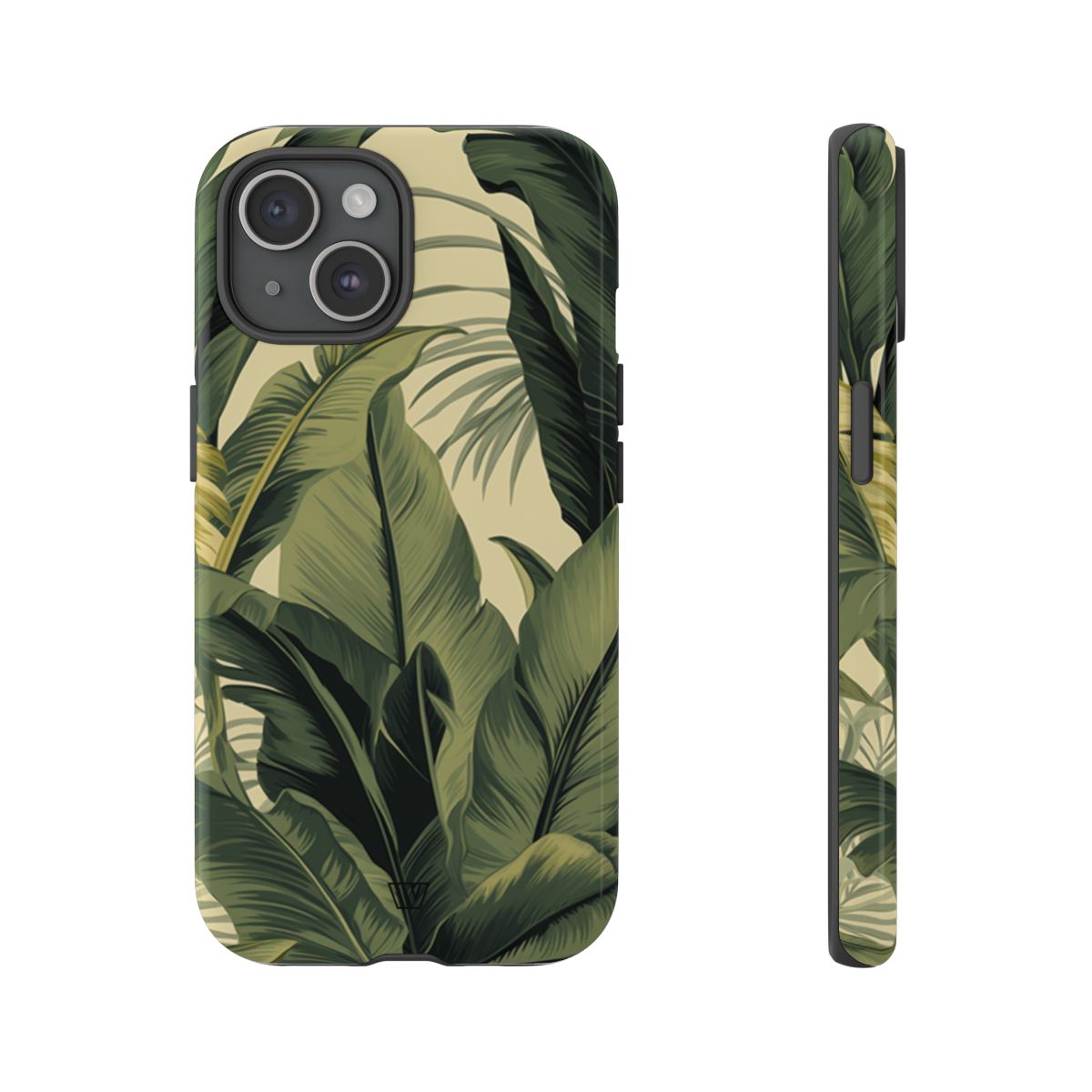 Tropical Leaves Tough Phone Case Dual-Layer Protection