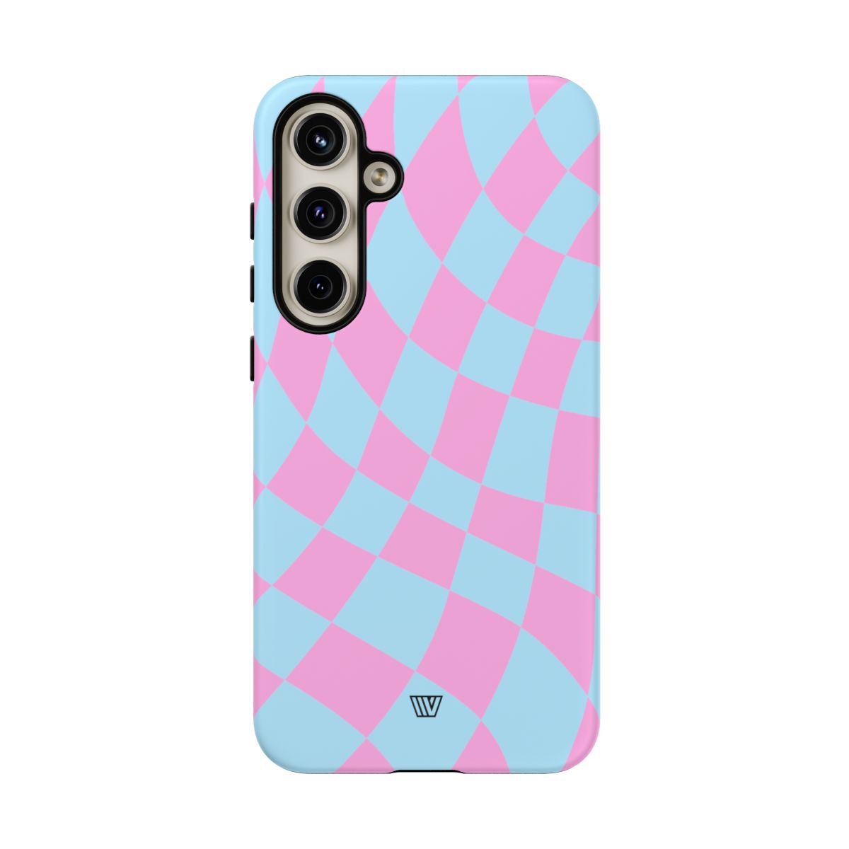 Blue Pink Curvy Checkerboard Tough Phone Case Trovvve
