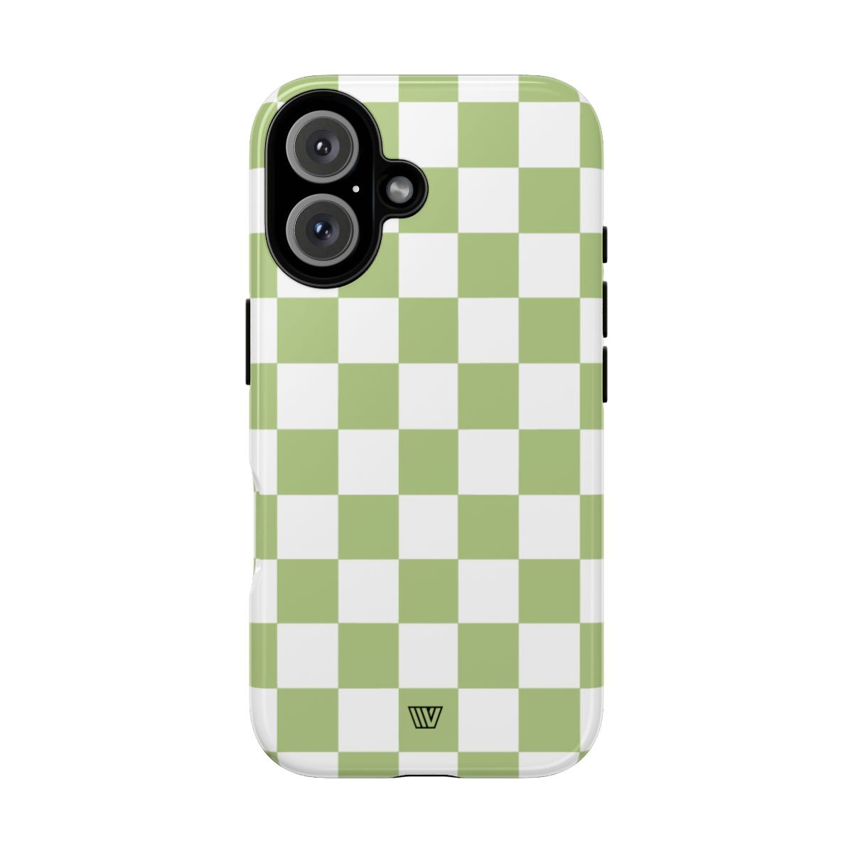 Pale Olive White Checkerboard Tough Phone Case