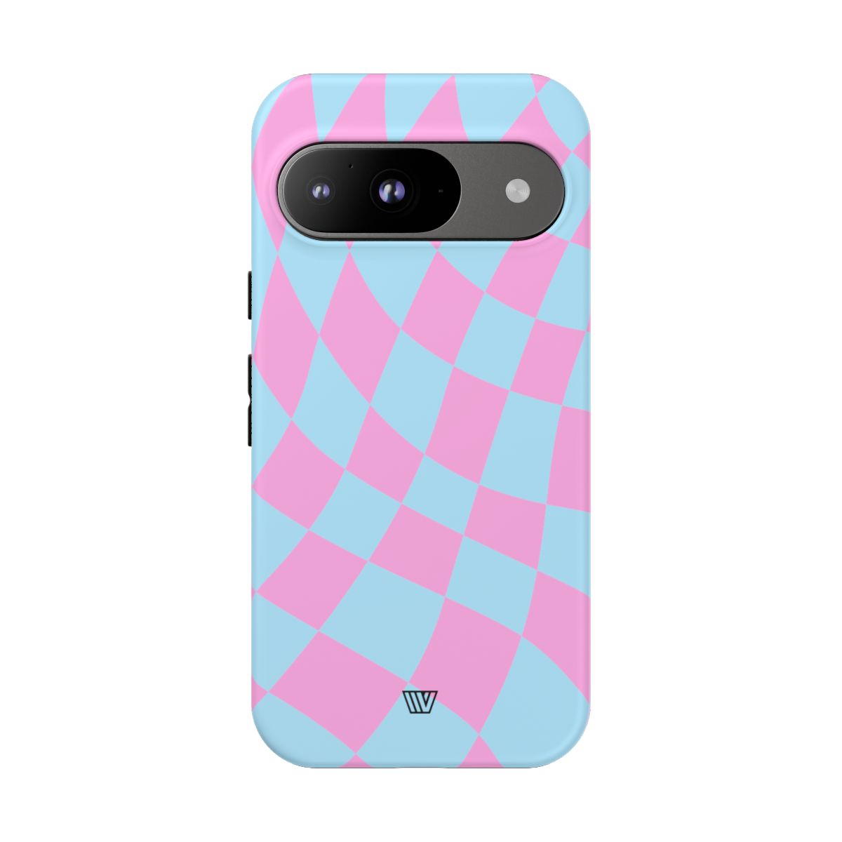 Blue Pink Curvy Checkerboard Tough Phone Case Trovvve