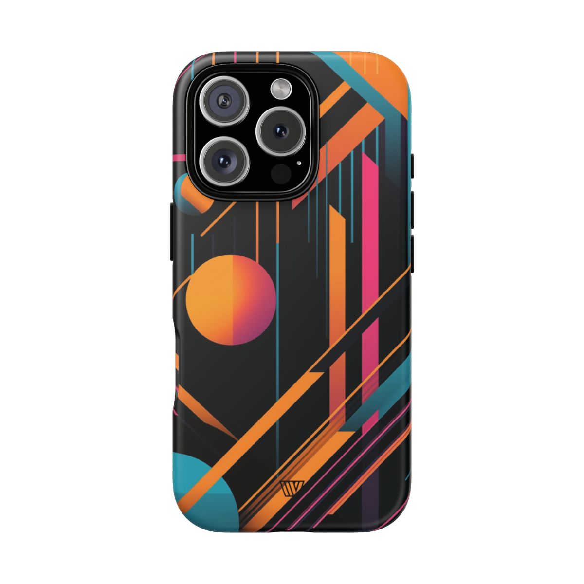 Tough Phone Case Dual-Layer Impact Resistant BOLD RETRO LINES