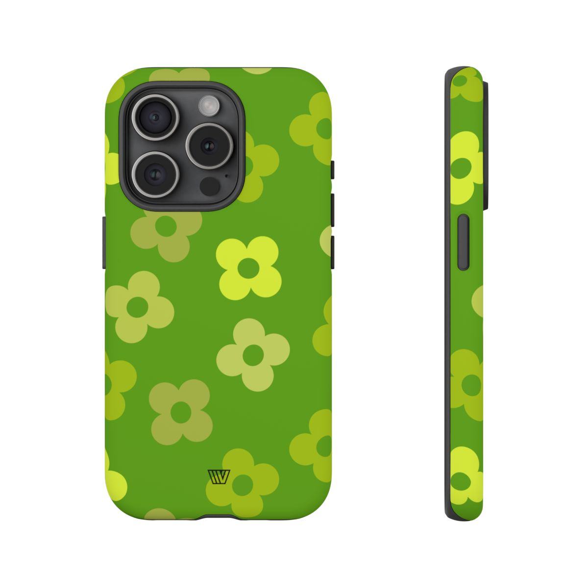 Green Retro Flowers Tough Phone Case