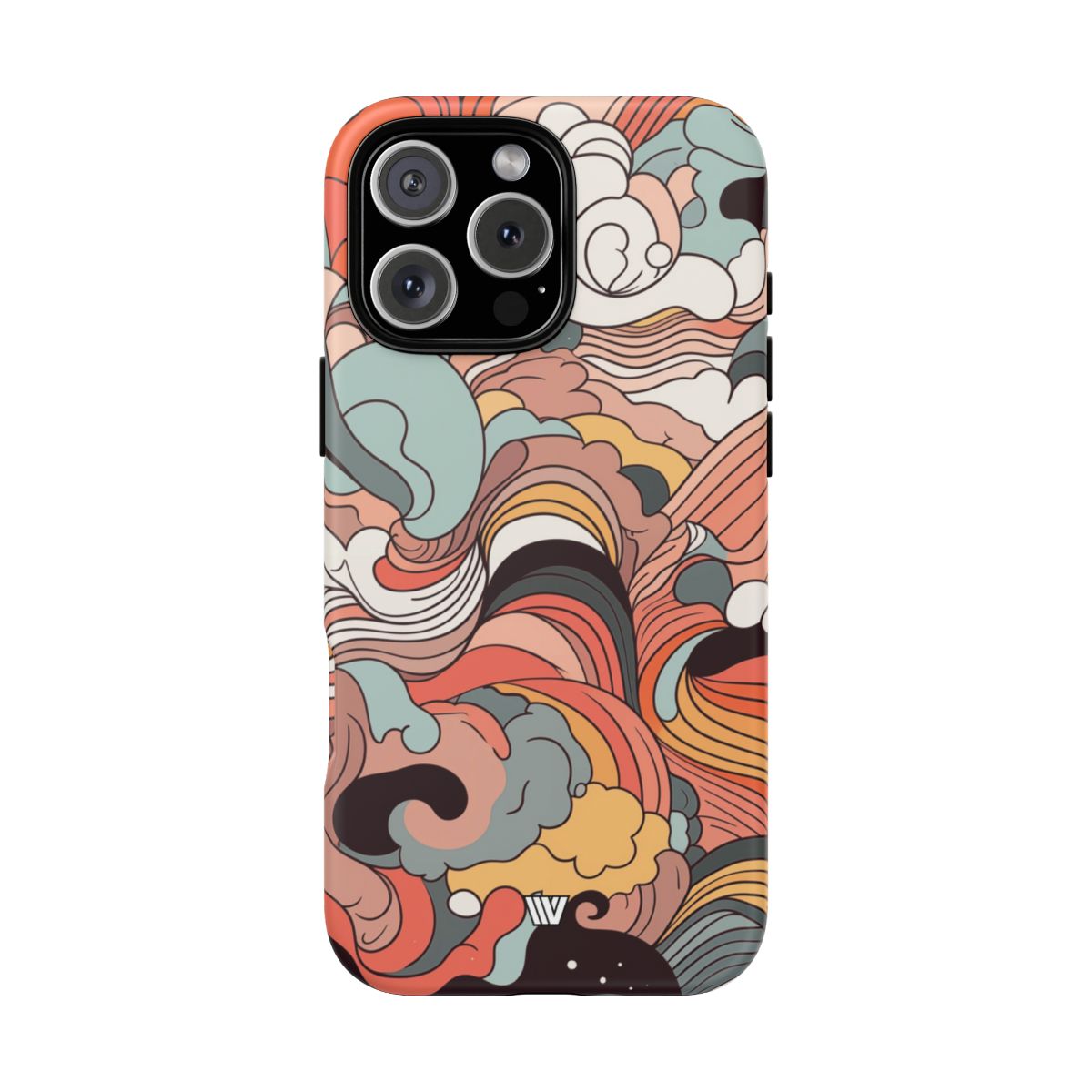 Abstract Doodle Clouds Tough Phone Case
