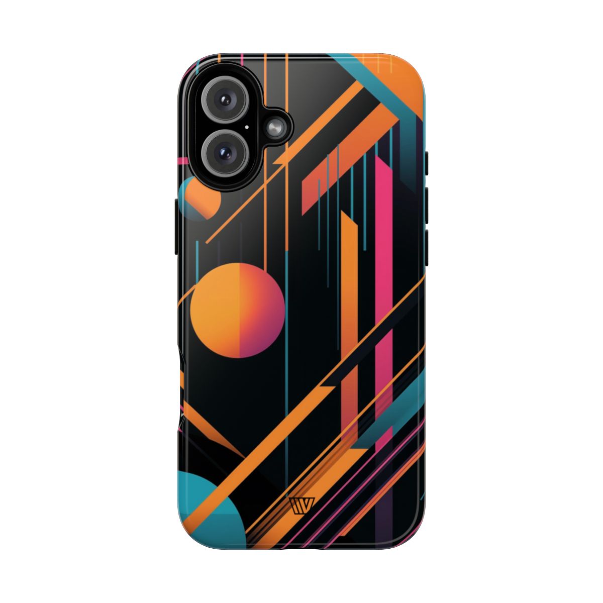 Tough Phone Case Dual-Layer Impact Resistant BOLD RETRO LINES