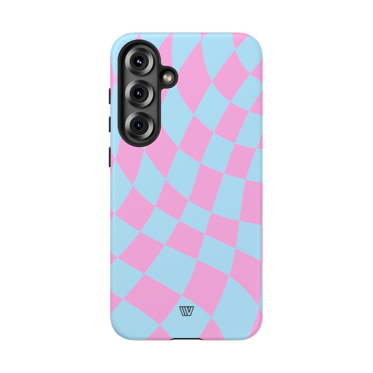 Blue Pink Curvy Checkerboard Tough Phone Case Trovvve