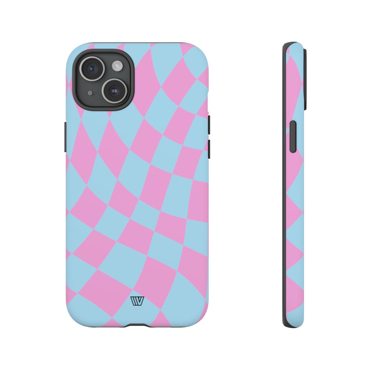Blue Pink Curvy Checkerboard Tough Phone Case Trovvve