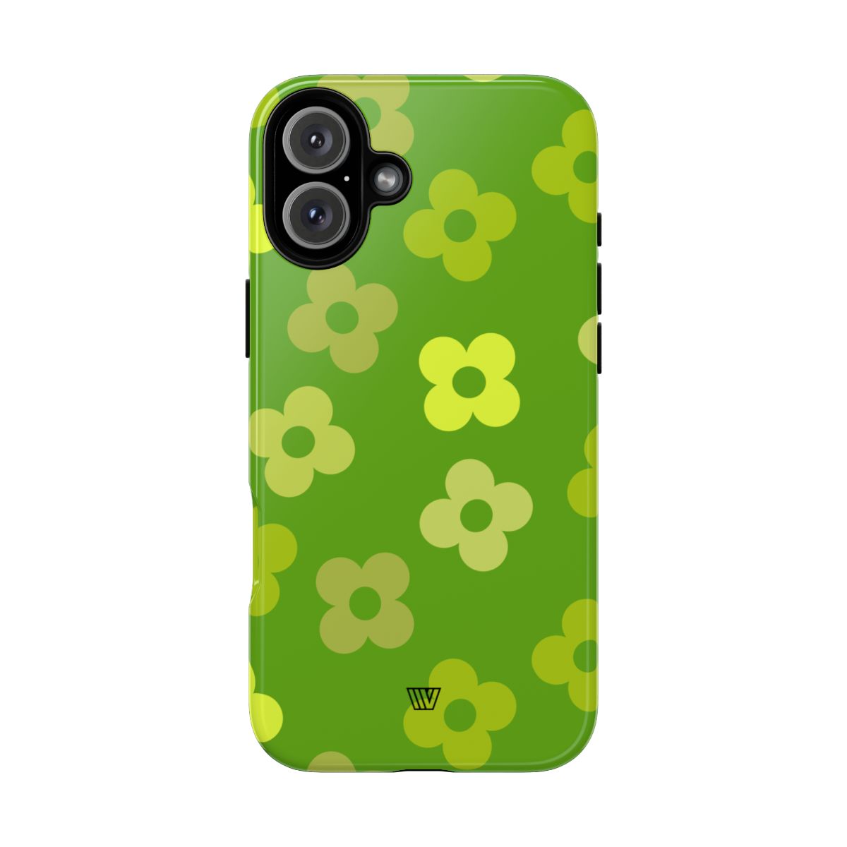 Green Retro Flowers Tough Phone Case