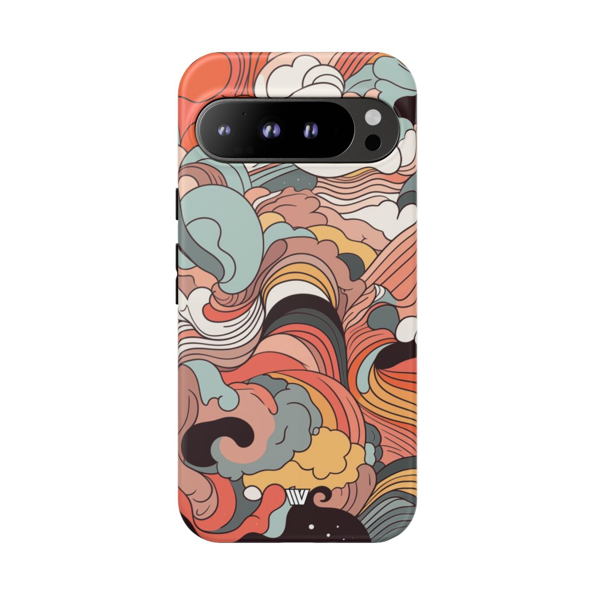 Abstract Doodle Clouds Tough Phone Case