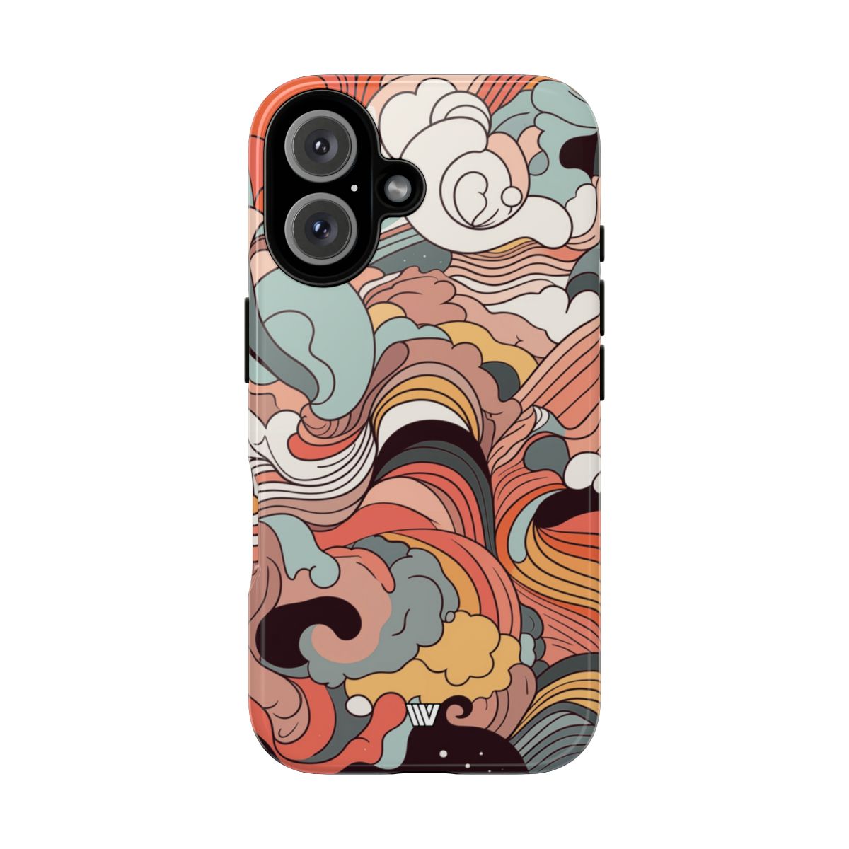 Abstract Doodle Clouds Tough Phone Case
