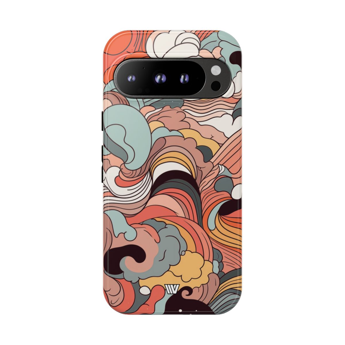 Abstract Doodle Clouds Tough Phone Case