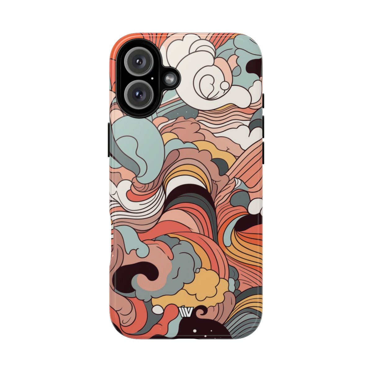 Abstract Doodle Clouds Tough Phone Case
