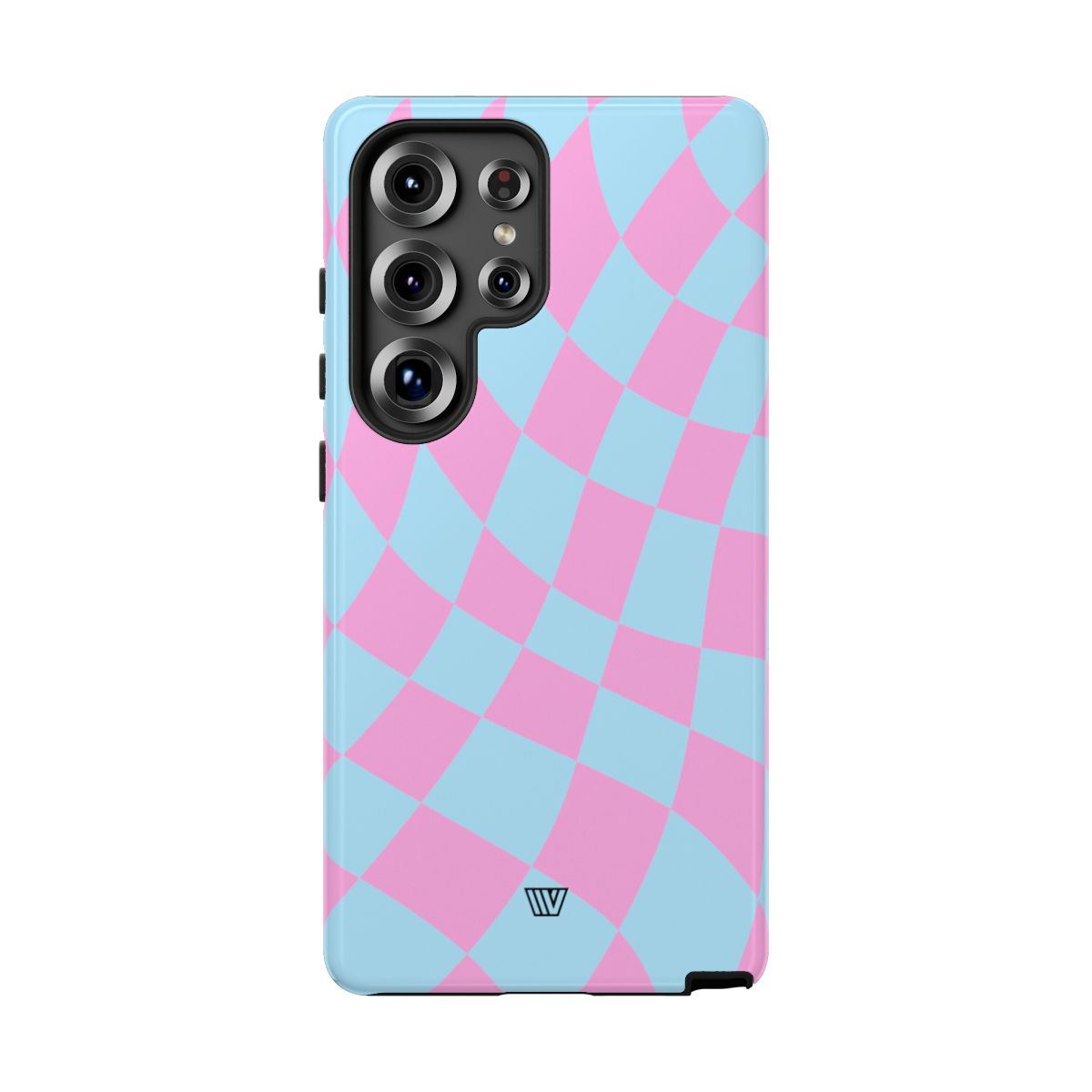 Blue Pink Curvy Checkerboard Tough Phone Case Trovvve
