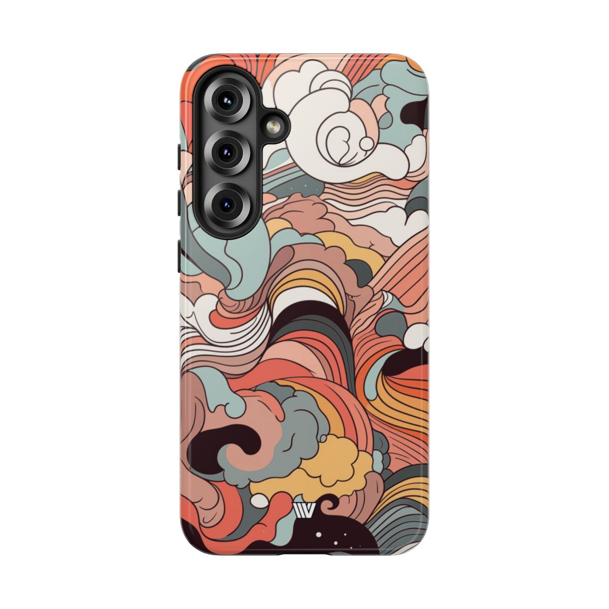 Abstract Doodle Clouds Tough Phone Case