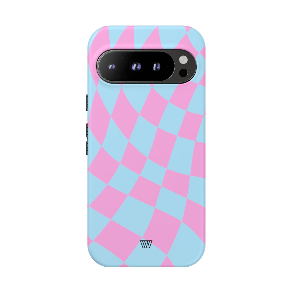 Blue Pink Curvy Checkerboard Tough Phone Case Trovvve