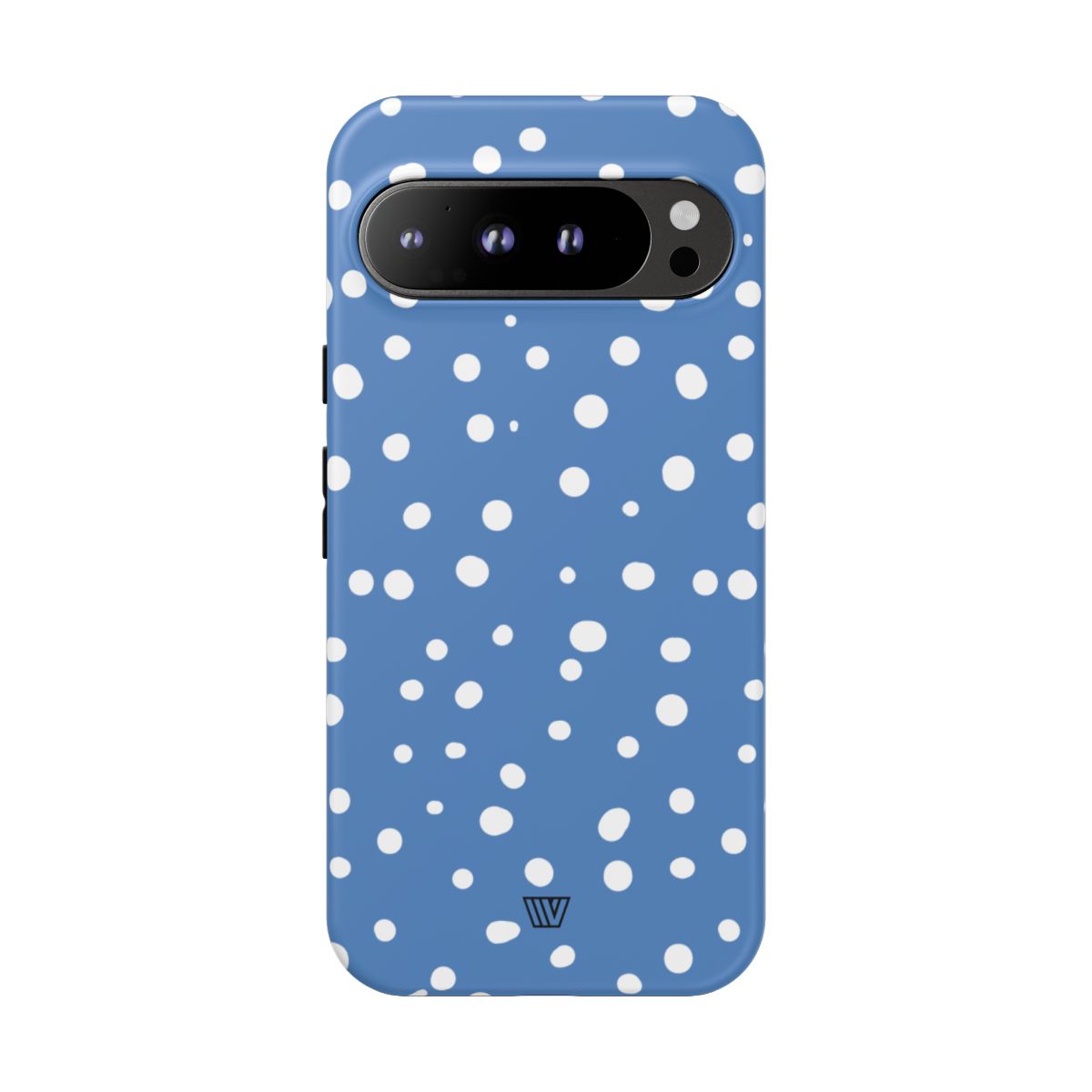 Dusty Blue Dots Tough Phone Case Dual-Layer Protection