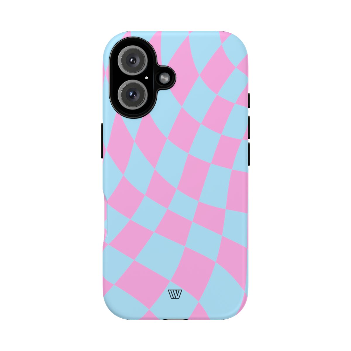 Blue Pink Curvy Checkerboard Tough Phone Case Trovvve