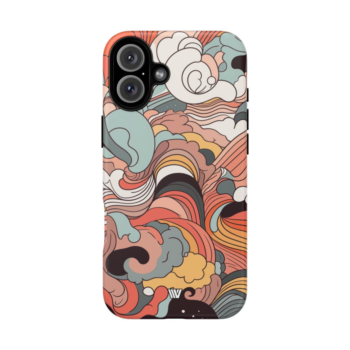 Abstract Doodle Clouds Tough Phone Case