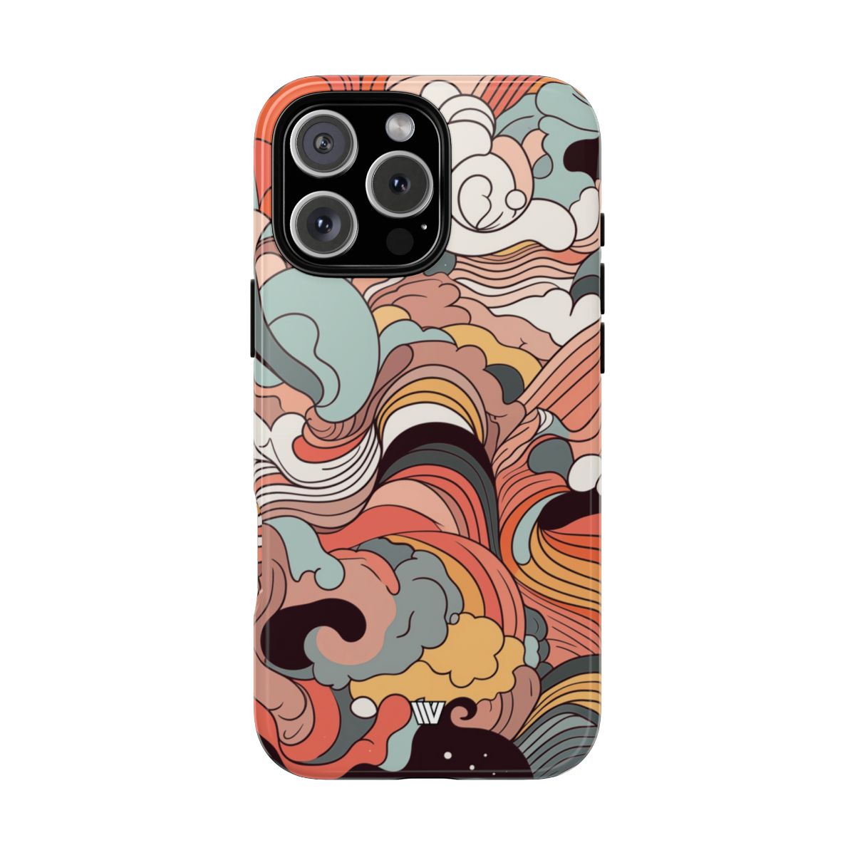 Abstract Doodle Clouds Tough Phone Case