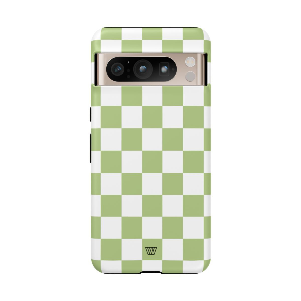 Pale Olive White Checkerboard Tough Phone Case