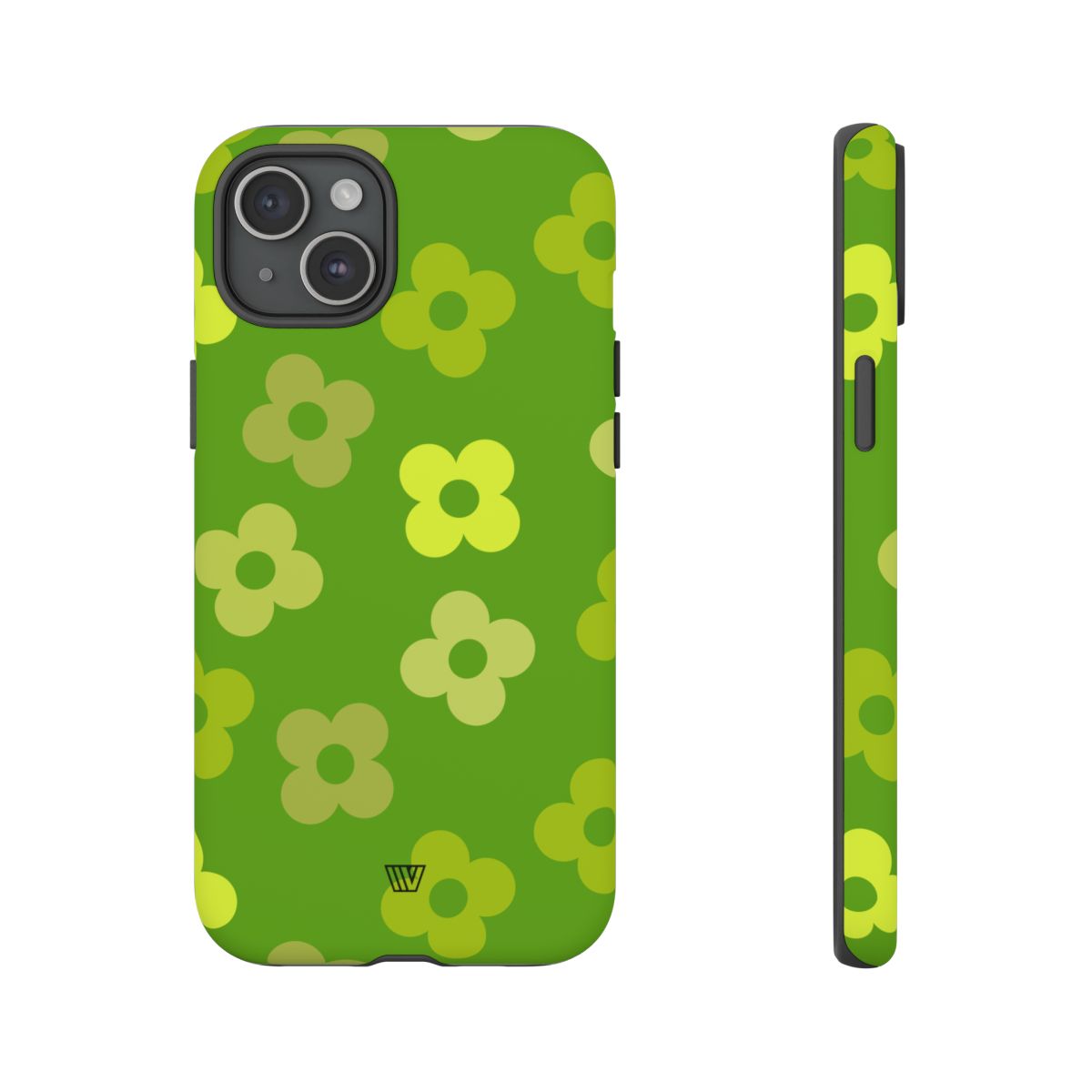 Green Retro Flowers Tough Phone Case