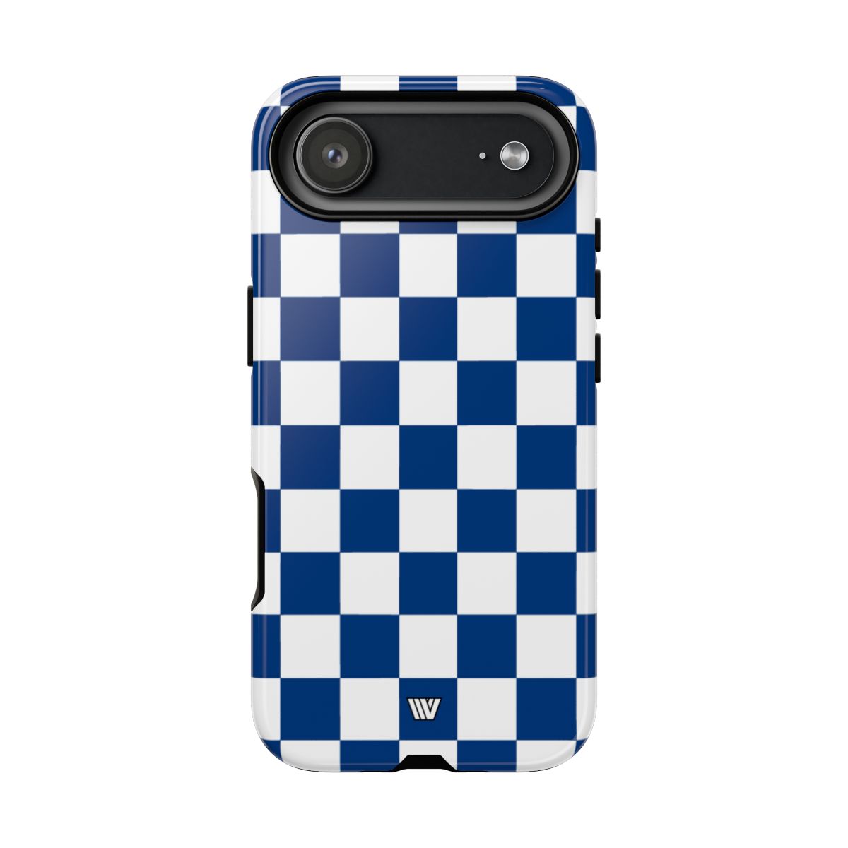 Blue White Checkerboard Tough Phone Case