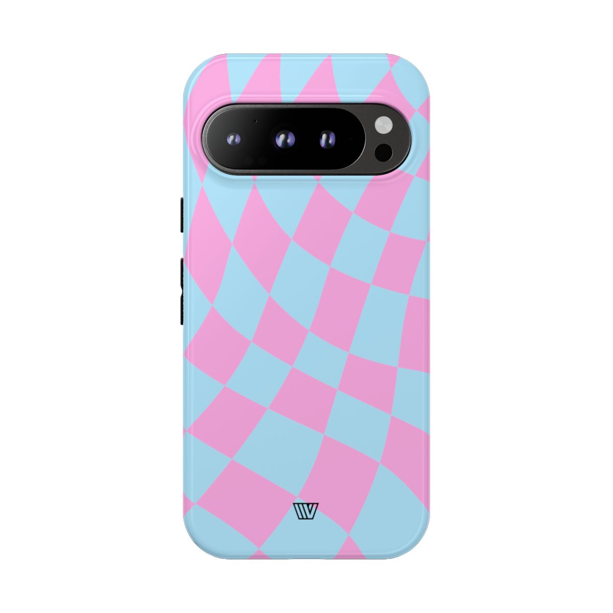 Blue Pink Curvy Checkerboard Tough Phone Case Trovvve