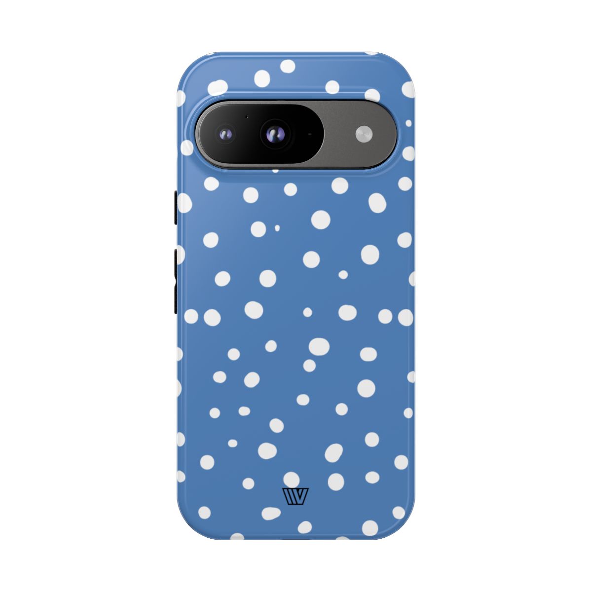 Dusty Blue Dots Tough Phone Case Dual-Layer Protection