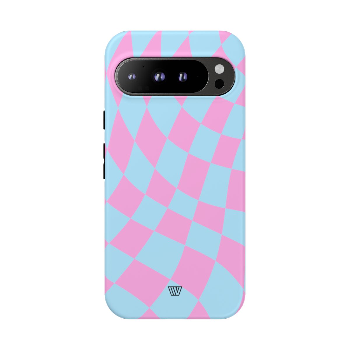 Blue Pink Curvy Checkerboard Tough Phone Case Trovvve