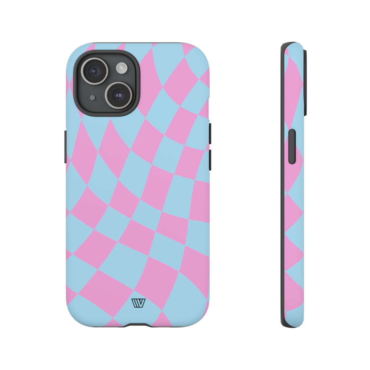 Blue Pink Curvy Checkerboard Tough Phone Case Trovvve