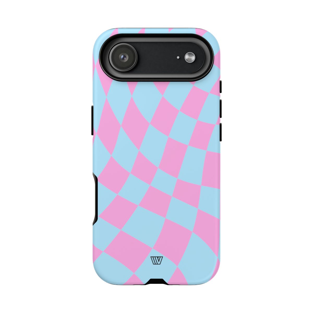 Blue Pink Curvy Checkerboard Tough Phone Case Trovvve
