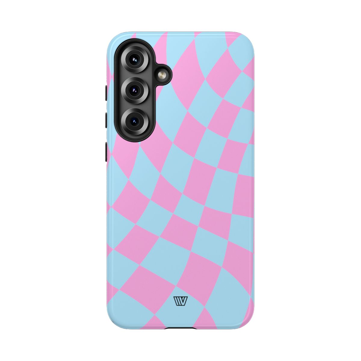 Blue Pink Curvy Checkerboard Tough Phone Case Trovvve