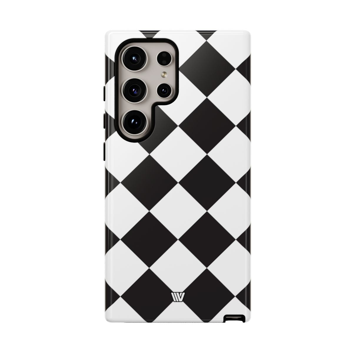 Black & White Diamond Tough Phone Case Dual-layer Protection