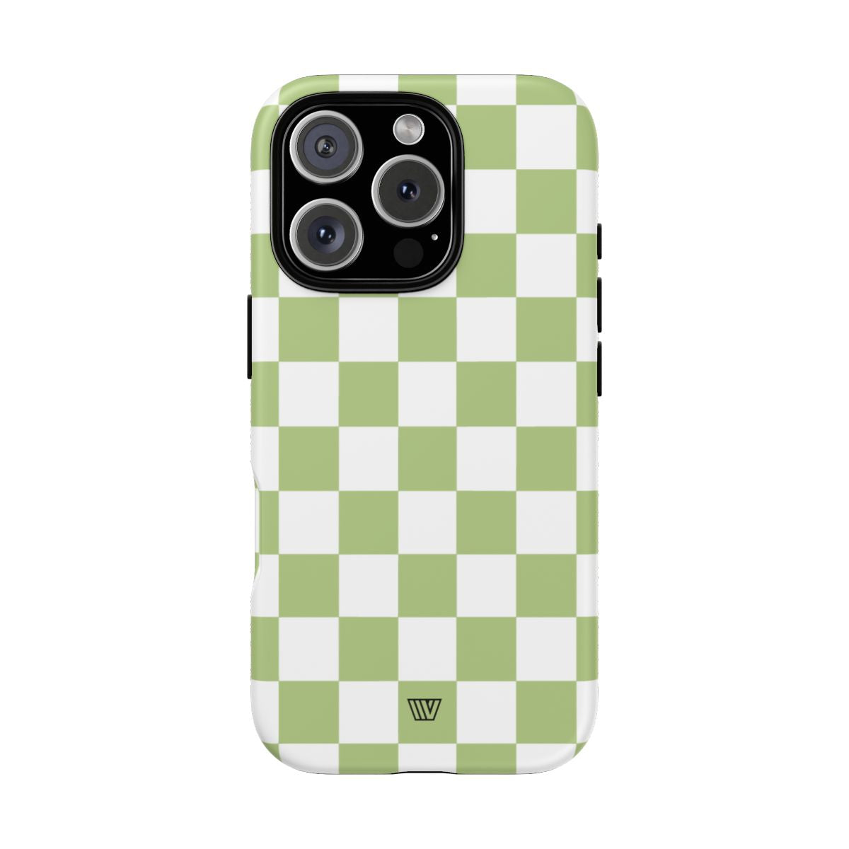 Pale Olive White Checkerboard Tough Phone Case